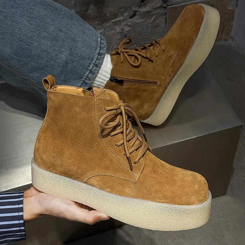 Men'S Shoes Height Increase - Heren werklaarzen met dikke zool, hoogteverhogend,