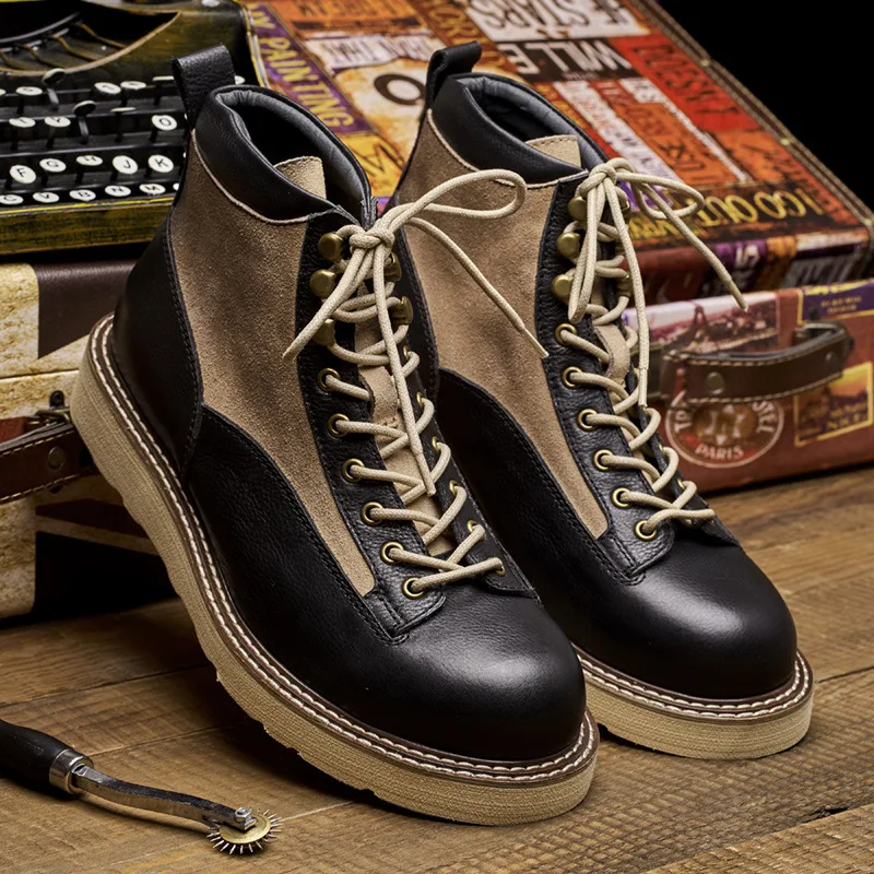 Men Shoes Oxford - Handgemaakte heren enkel Oxford-laarzen Luxe echt