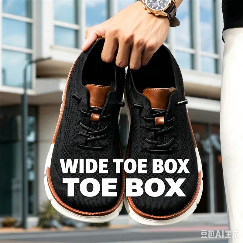 Men'S Shoes For Wide Feet - Heren brede teen gebreide nette schoenen