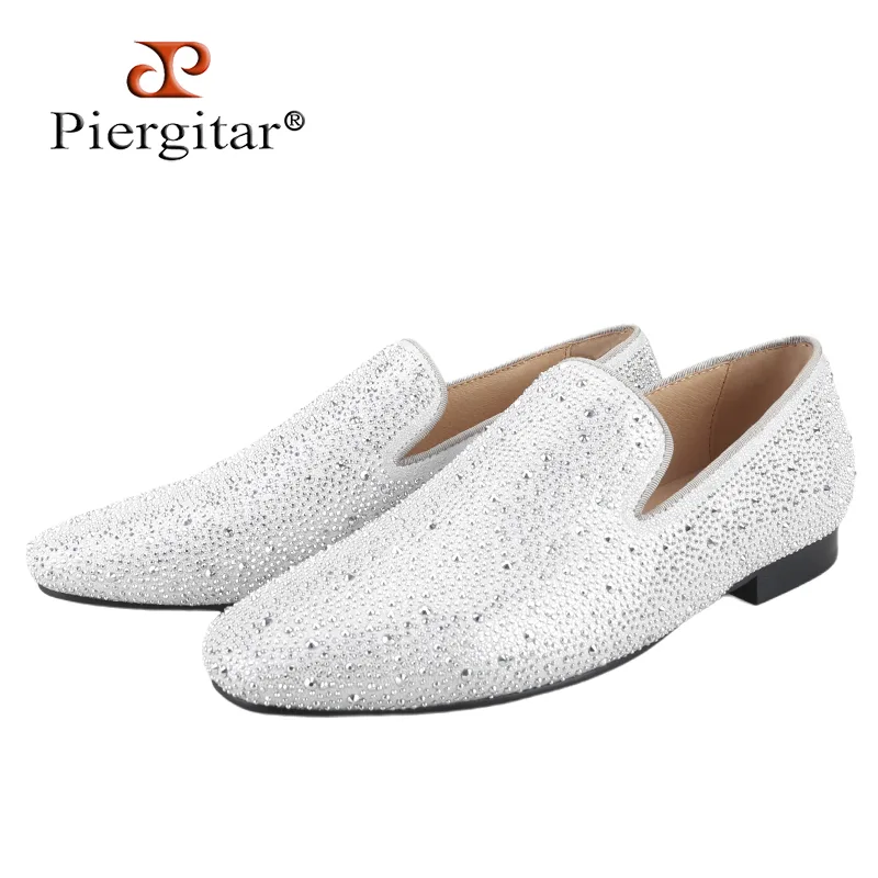 Men Shoes Red Bottom - Piergitar Sliver lederen herenloafers met handgemaakte