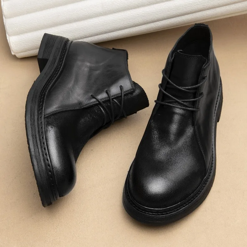 Men Shoes Oxford - Vintage heren lederen laarzen luxe handgemaakte