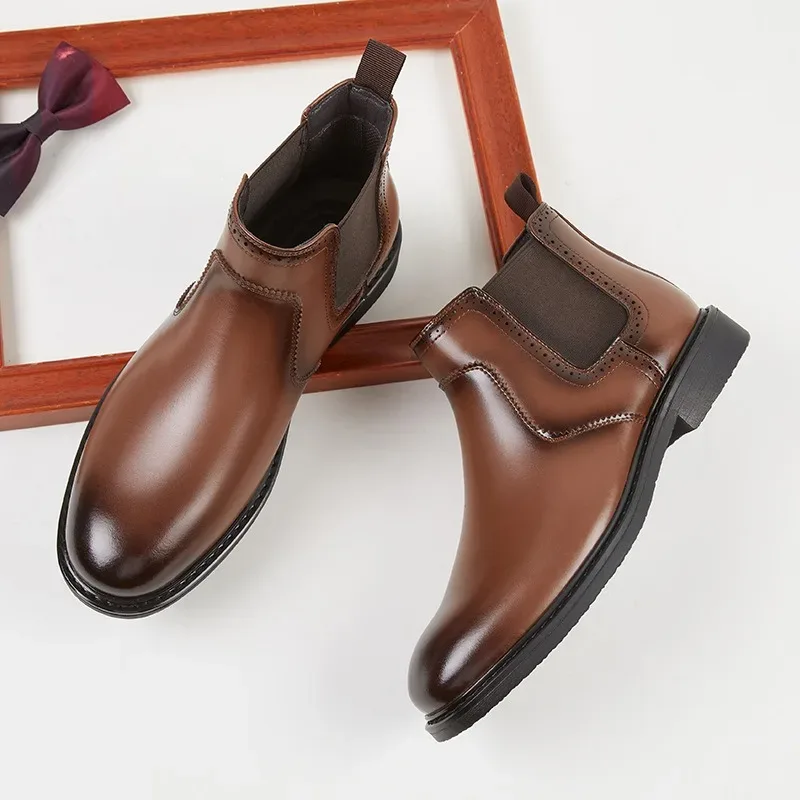 Men Shoes Oxford - Vintage heren lederen Oxford laarzen luxe