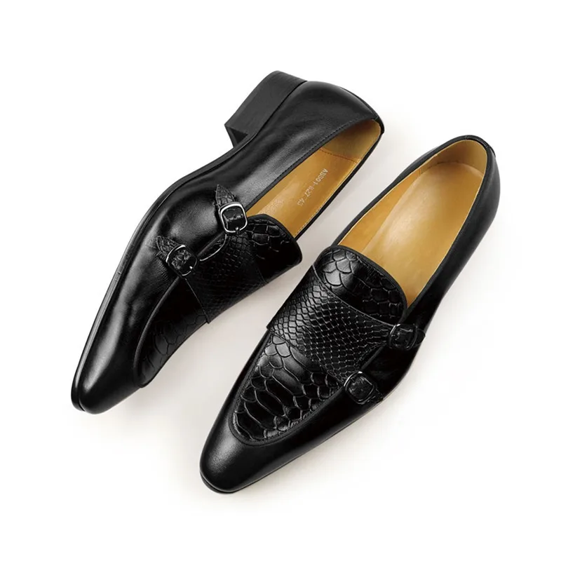 Men Shoes Red Bottom - Comfortabele heren lederen schoenen rood zwart