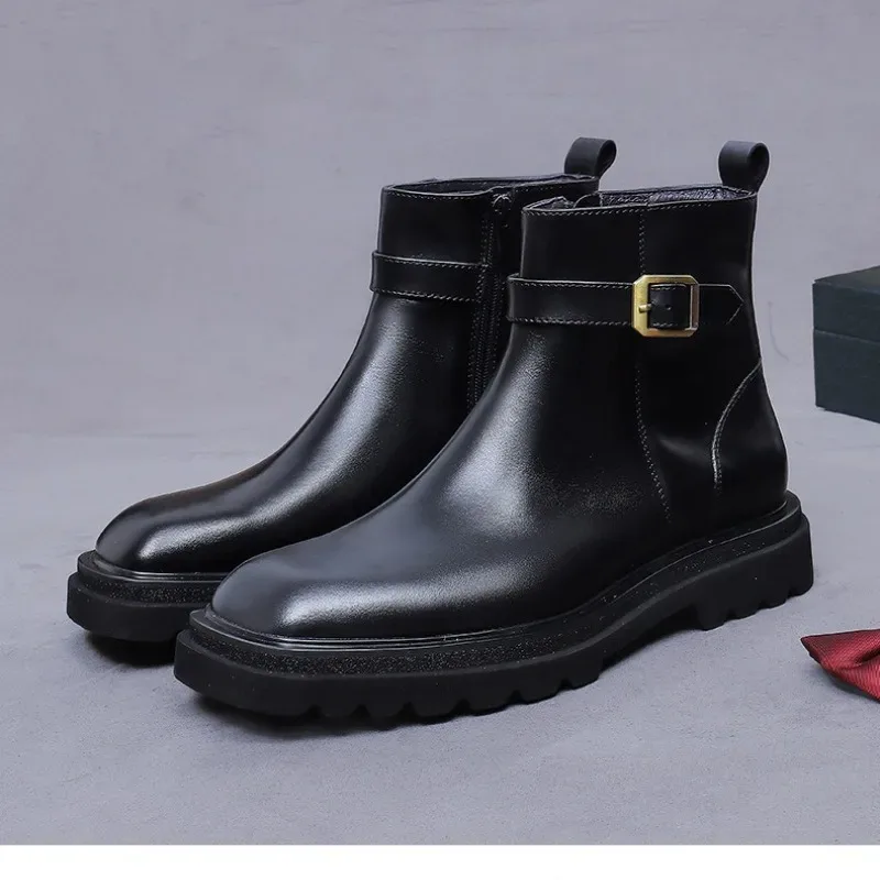 Men Shoes Oxford - Retro heren enkel Oxford laarzen luxe