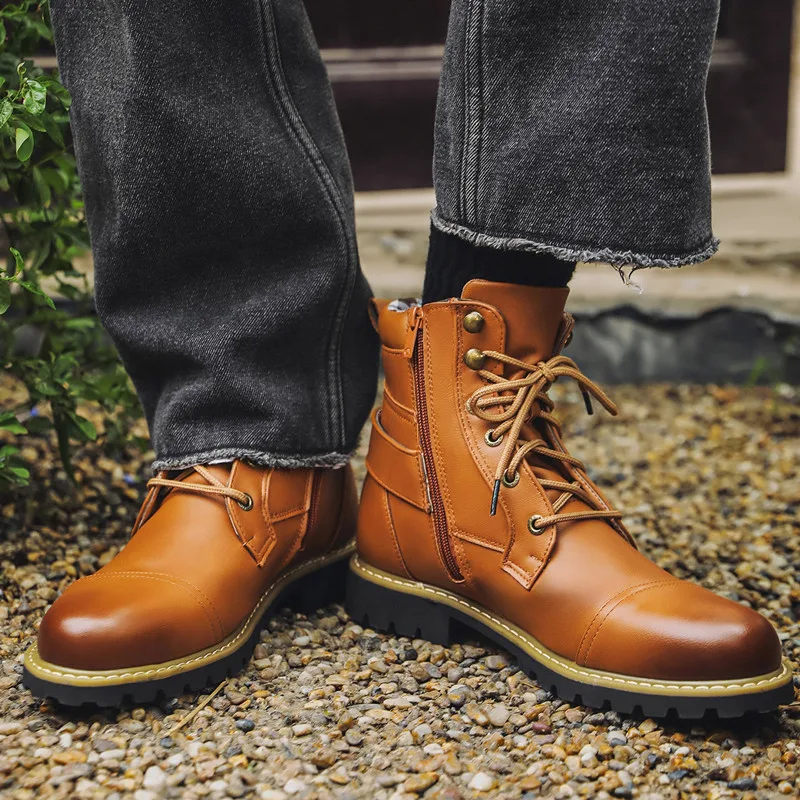 Men Shoes Oxford - Herfst Winter Mode Mannen Leren Laarzen