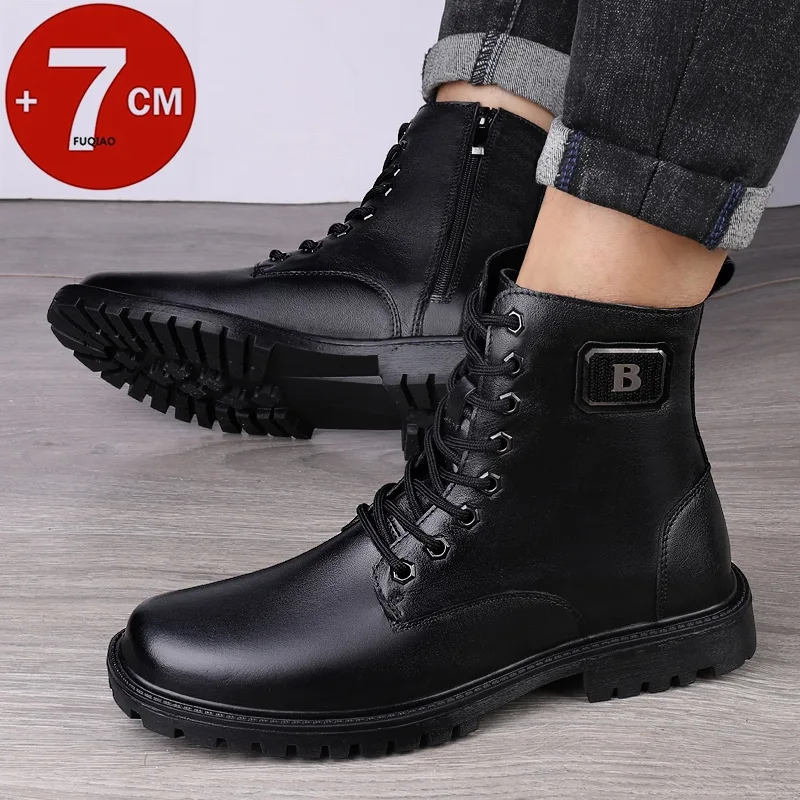 Heren lederen verhogende laarz - Men'S Shoes Height Increase recensie en prijs