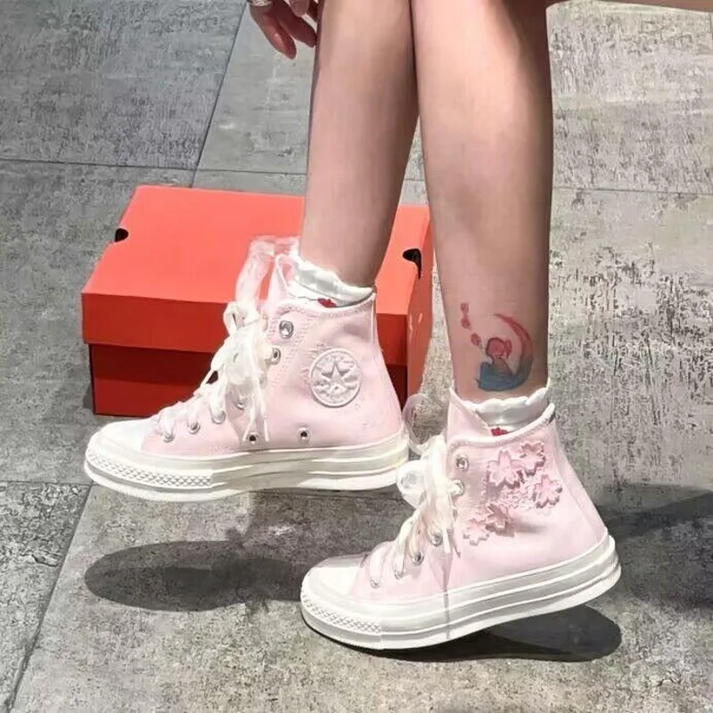 Dames canvas sneakers met bord - Canvas Sneaker High recensie en prijs