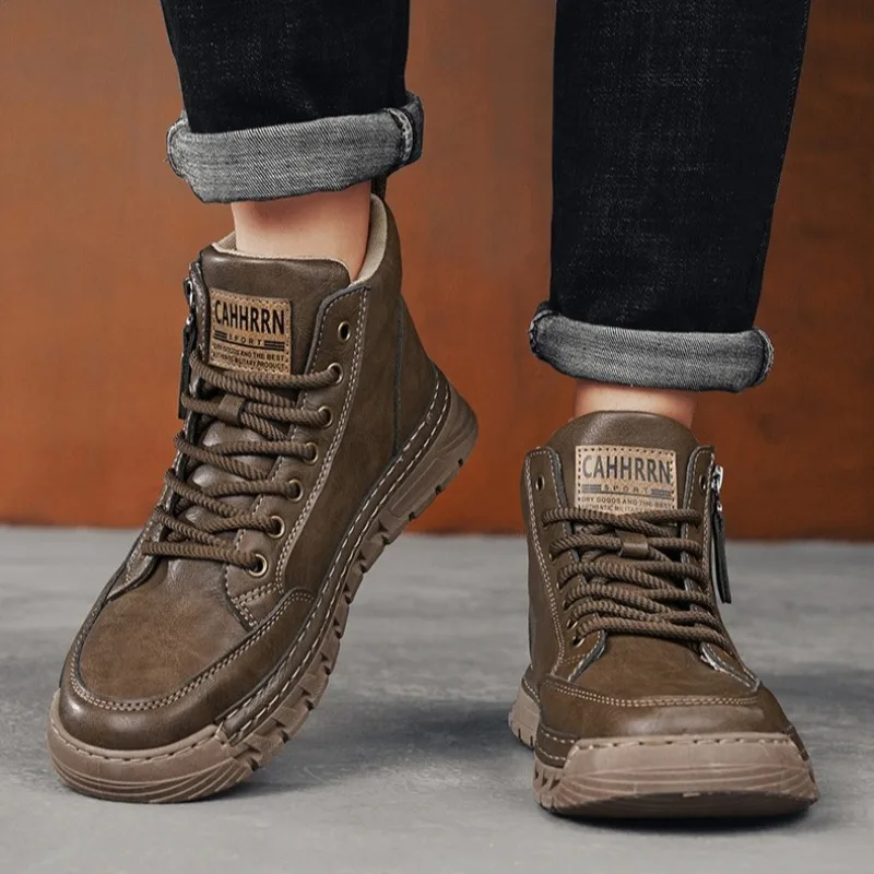 Heren lederen hoge enkellaarze - Men Shoes Boots recensie en prijs