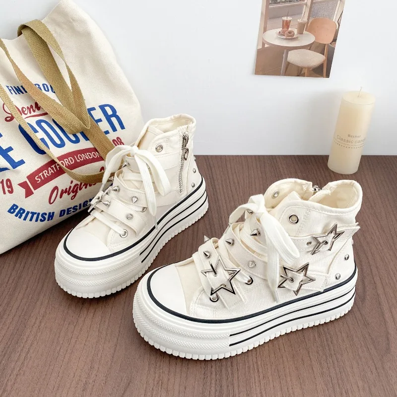 Damesschoenen Nieuwe Koreaanse - Canvas Sneaker High recensie en prijs