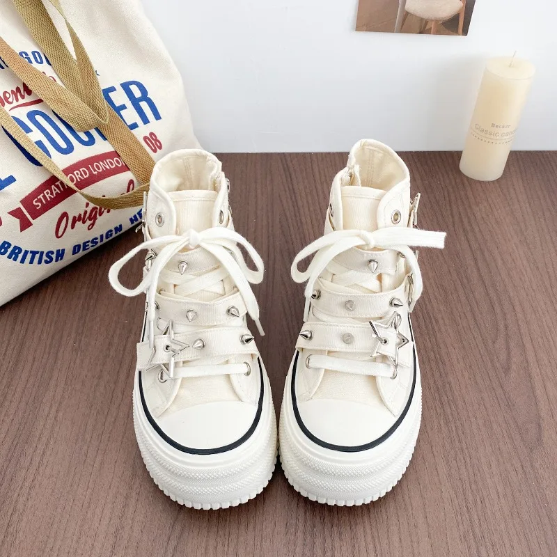 Damesschoenen Nieuwe Koreaanse - Canvas Sneaker High recensie en prijs