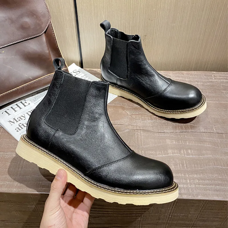 Retro lederen Chelsea-laarzen  - Men Shoes Oxford recensie en prijs