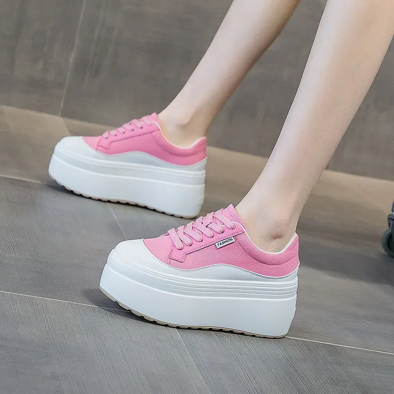 8 cm Nieuwe Canvas Echt Leer V - Canvas Sneaker High recensie en prijs