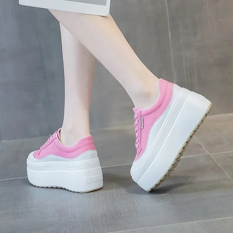 8 cm Nieuwe Canvas Echt Leer V - Canvas Sneaker High recensie en prijs
