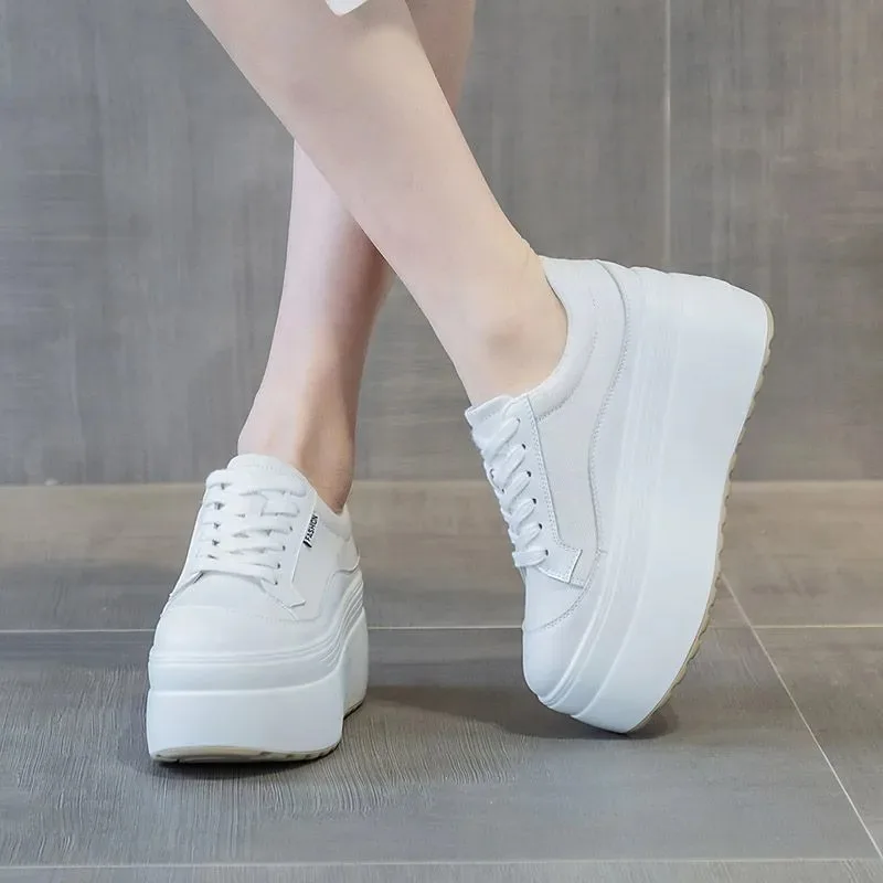 8 cm Nieuwe Canvas Echt Leer V - Canvas Sneaker High recensie en prijs