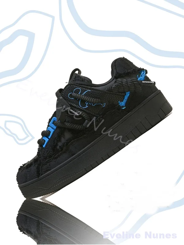 Zwarte Franje Raw Edge Platfor - Men Shoes Black recensie en prijs